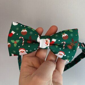 Bowtie For Men Christmas Santa Green Adjustable